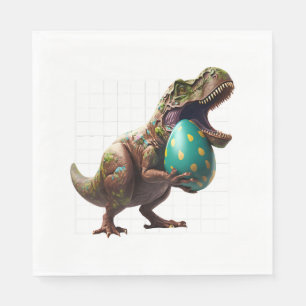 Serviette En Papier Eggspert Oeufs de Pâques Chasse Dinosaure Bunnies 