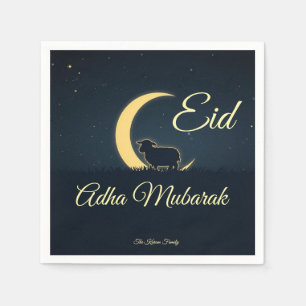 Serviette En Papier Eid Al Adha Mouton Bleu Foncé Dîner 