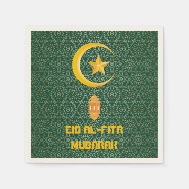 Serviette En Papier Eid al Fitr Moubarak Ramadan Kareem Moon Star (Devant)