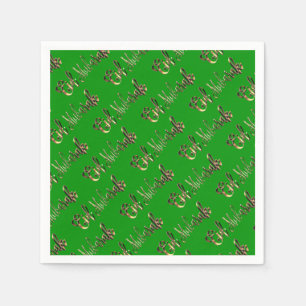 Serviette En Papier Eid Moubarak Gold Look Motif de texte élégant