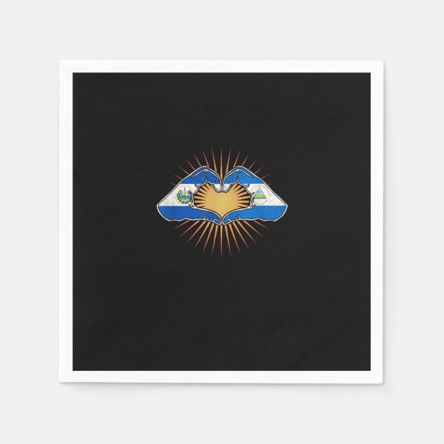 Serviette En Papier El Salvador Et Nicaragua Mains Cardiaques (Devant)