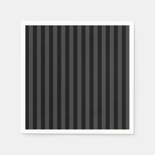 Serviette En Papier Elagnat Black & Smoky Black Vertical Stripes (Devant)