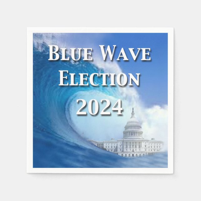 Serviette En Papier Élection Blue Wave 2024 (Devant)