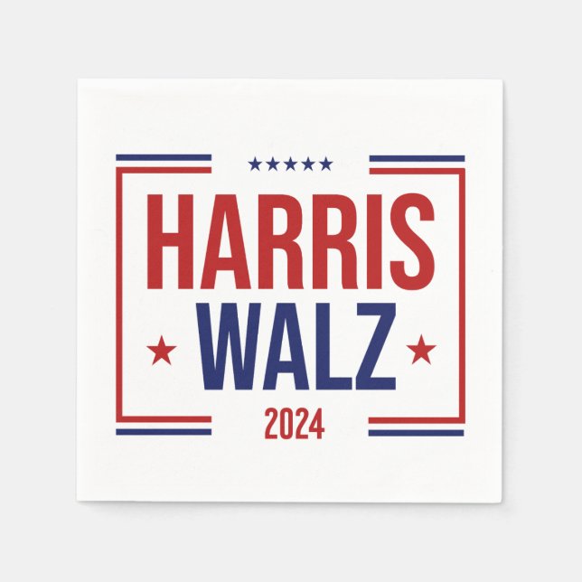 Serviette En Papier Élection de la campagne Harris Walz (Devant)