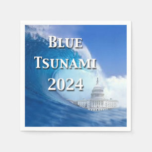 Serviette En Papier Élection du tsunami bleu 2024