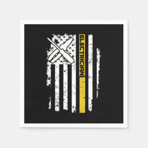 Serviette En Papier Electricien USA Drapeau American Electroni
