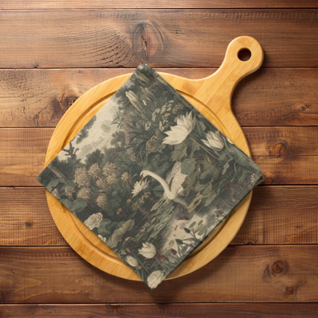 Serviette En Papier Elégance botanique - Cygne dans la forêt (Créateur téléchargé)