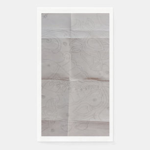 Serviette En Papier "Elégance brodée : Une fusion de poisson et Full D