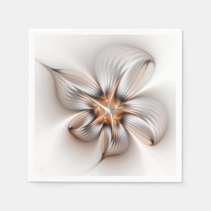 Serviette En Papier Élégance florale Art fractal abstrait moderne
