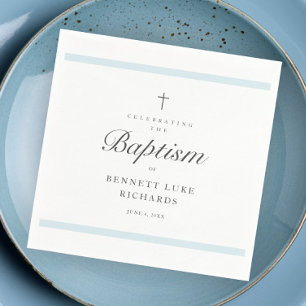 Serviette En Papier Élégance Moderne Baptême Garçon