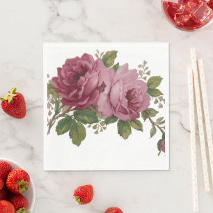 Serviette en papier Élégance Rose rose 