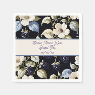 Serviette En Papier Élégance Royale Mûre et Fleurs