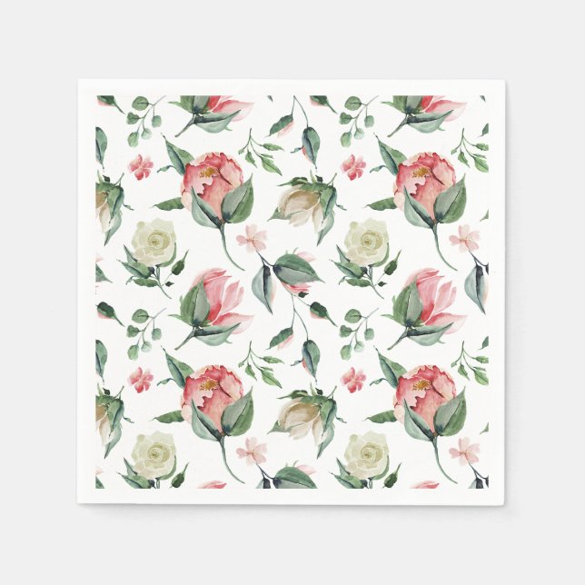 Serviette En Papier Elégance rustique Fête des mariées rose pâle (Devant)