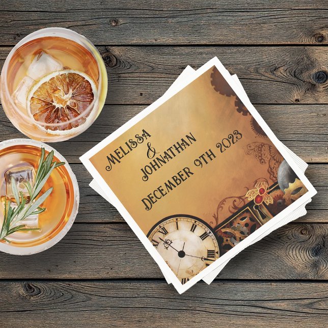 Serviette En Papier Élégance Steampunk Victorienne de Mariage (Créateur téléchargé)