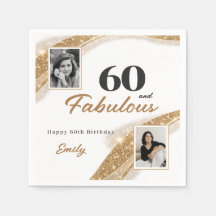 Elegant 60 and Fabulous Gold Photo Birthday Party