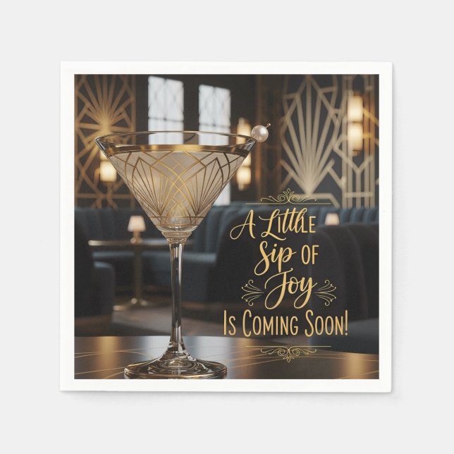 Serviette En Papier Elegant  A Little Sip of Joy Comming Soon (Devant)