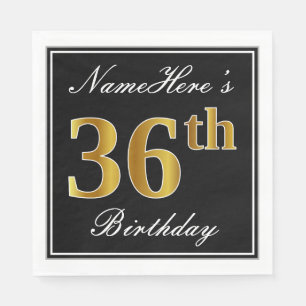 Serviette En Papier Élégant, anniversaire d'or de Faux trente-sixième