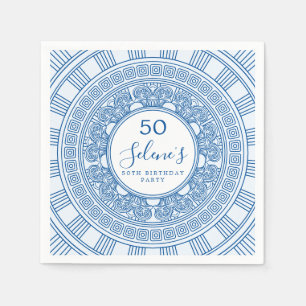 Serviette En Papier Elégant anniversaire grec ou romain avec des coule
