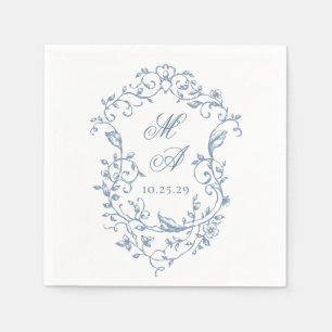 Serviette En Papier Elégant Aquarelle Fleurs sauvages Mariage