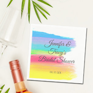 Serviette En Papier Elégant arc-en-ciel Fête des mariées lesbienne per