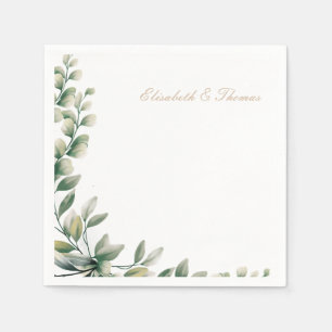 Serviette En Papier Élégant arrière - plan eucalyptus feuille mariage