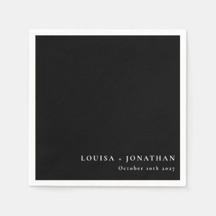 Serviette En Papier Élégant Arrière - plan noir tendance minimal perso
