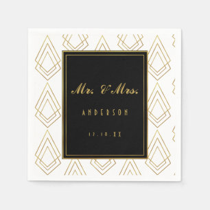 Serviette En Papier Élégant art déco mariage mariage de serviette