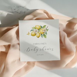 Serviette En Papier Elégant Baby shower citron aquarelle