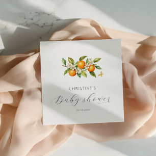 Serviette En Papier Elégant Baby shower d'aquarelle Oranges