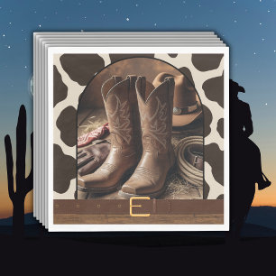 Serviette En Papier Élégant Baby shower de bottes de cowgirl