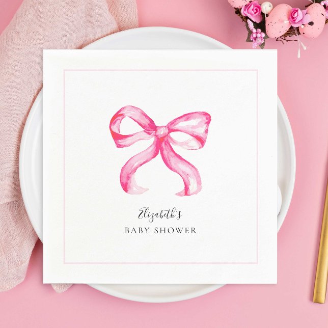 Serviette En Papier Élégant Baby shower de coquette de cabot rose mini (Créateur téléchargé)