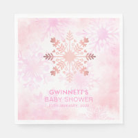 Élégant Baby shower rose petit flocon de neige