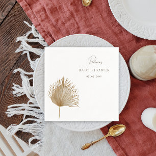 Serviette En Papier Élégant Baby shower rustique Séché Palm Boho