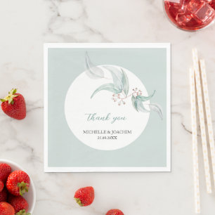 Serviette En Papier Elégant Beau Eucalyptus Aquarelle Art