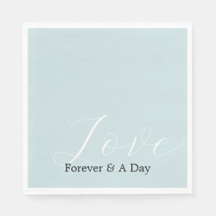 Serviette En Papier Elégant blanc amour Aqua Mint Mariage