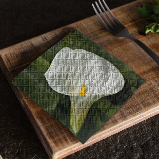 Serviette En Papier Elégant blanc Calla Lily Floral (In Situ Table)