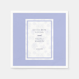 Serviette En Papier Elégant bleu neutre Ombre floral Mariage Dîner