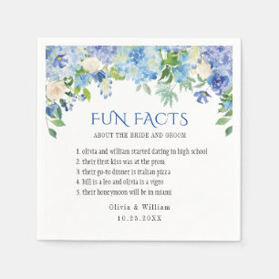 Serviette En Papier Élégant Blue Hydrangea Fun Facts Mariage