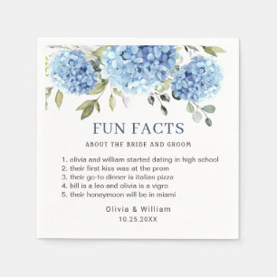 Serviette En Papier Élégant Blue Hydrangea Fun Facts Mariage