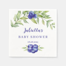 Elégant Blueberry et Baby shower de feuillage vert