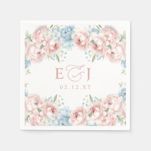 Serviette En Papier Elégant Boho été printemps Blush Floral Mariage