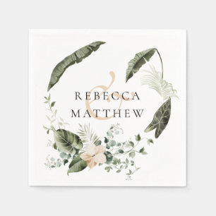 Serviette En Papier Elégant Boho Floral Mariage