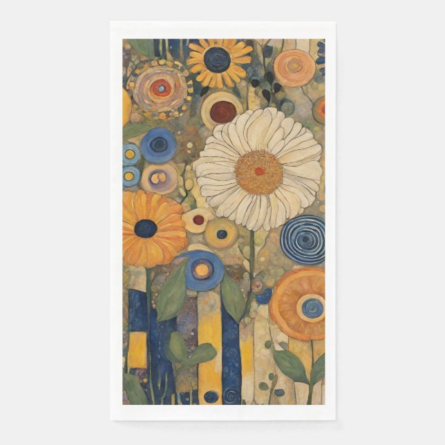 Serviette En Papier Elégant Boho Floral Thanksgiving (Devant)