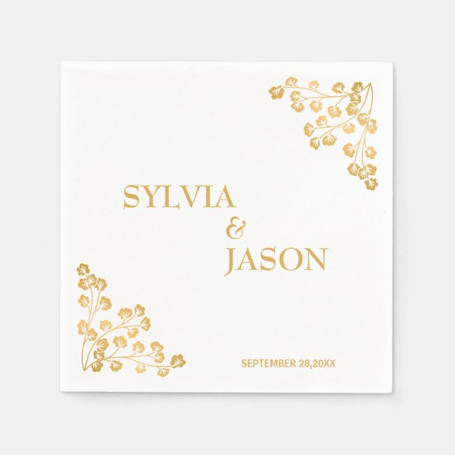 Serviette En Papier Élégant Boho Mariage Cocktail Papier (Devant)
