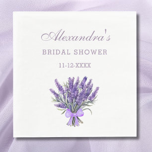 Serviette En Papier Élégant Bow Lavender Fête des mariées florale