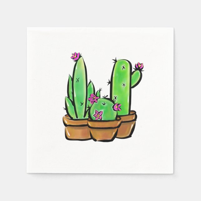 Serviette En Papier Élégant cactus cactus du sud-ouest (Devant)