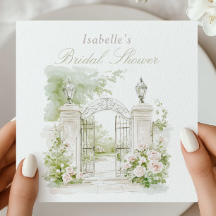 Serviette En Papier Elégant Château Français Pastel Jardin Marial