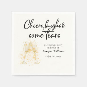 Serviette En Papier Elégant Cheers Laughn Tears Retraite Party
