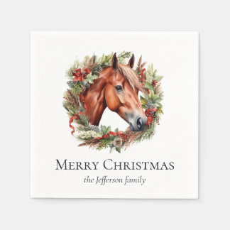 Serviette En Papier Élégant cheval et couronne Joyeuses serviettes de