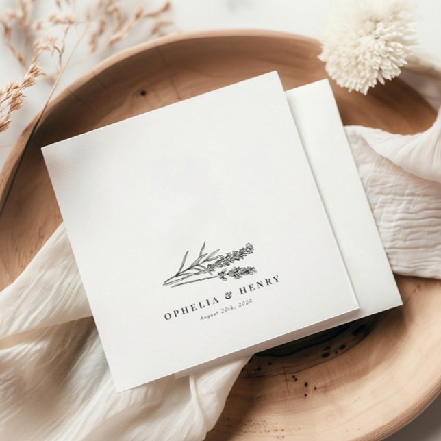 Serviette En Papier Elegant Chic Boho Fleur sauvage Mariage (Créateur téléchargé)